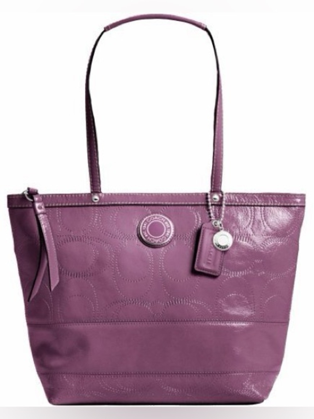 Coach Purple Leather Signature Tote